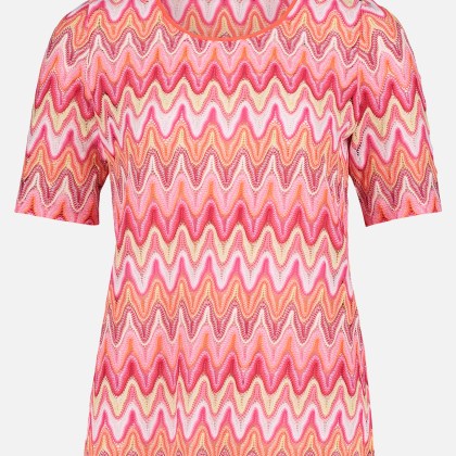 Spitzenshirt mit Rippbündchen – Bild 3