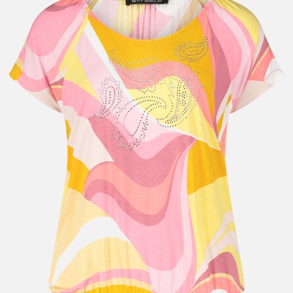 Printshirt mit Gummizug – Bild 3