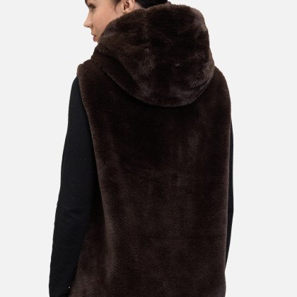 Plüschweste mit Kapuze Plüschweste mit Kapuze