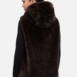 Plüschweste mit Kapuze Plüschweste mit Kapuze