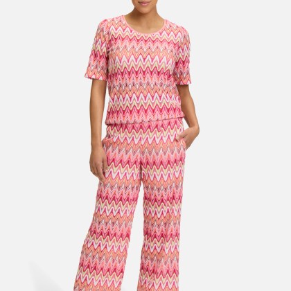 Spitzenshirt mit Rippbündchen – Bild 2