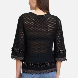 Strickpullover mit Lochmuster Strickpullover mit Lochmuster