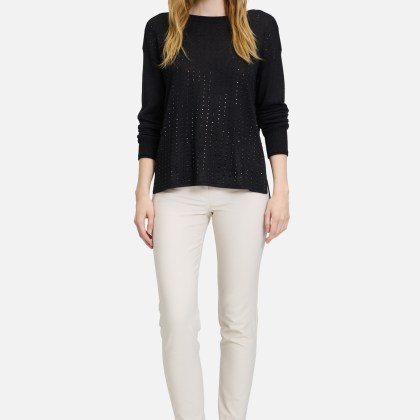 Feinstrickpullover mit Strass – Bild 2