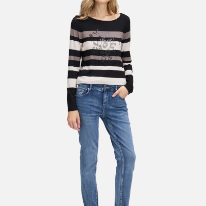 Ringelshirt mit U-Boot-Ausschnitt – Bild 2