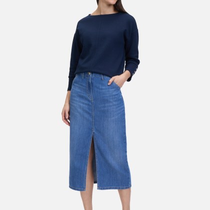 Jeansrock mit Waschung – Bild 2