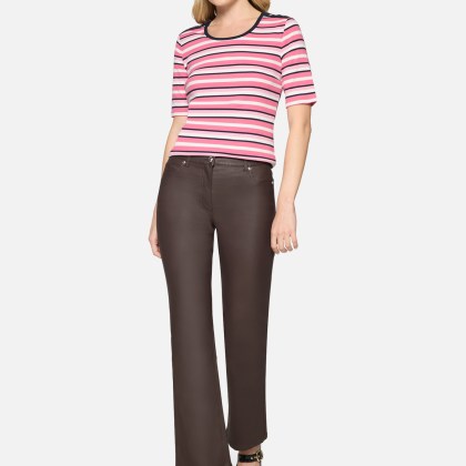 Basic Shirt mit Rippenstruktur – Bild 2