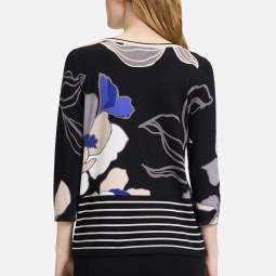 Feinstrickpullover mit Blumenprint Feinstrickpullover mit Blumenprint