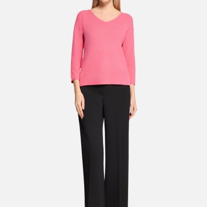 Feinstrickpullover mit V-Ausschnitt – Bild 2