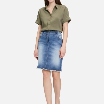 Jeansrock mit Fransen – Bild 2