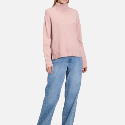 Feinstrickpullover mit hohem Kragen – Bild 2