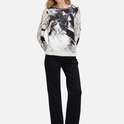 Printshirt mit Gummizug – Bild 2