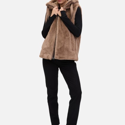 Plüschweste mit Kapuze – Bild 2