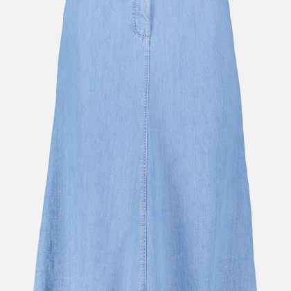 Jeansrock mit offenem Saum – Bild 3