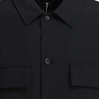 Vince - Overshirt Jacket With Classic Collar - Größe XL - schwarz – Bild 3
