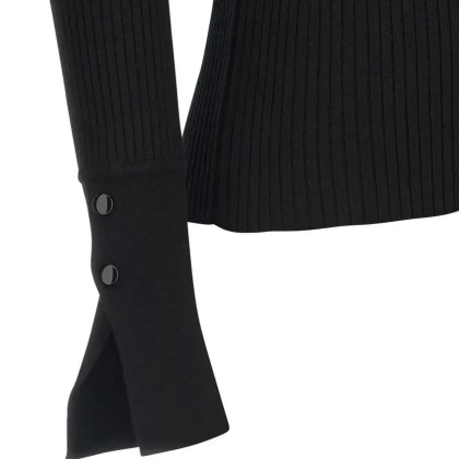 Courrèges - 'Classic Rib' Polo Shirt - Größe S - schwarz – Bild 3