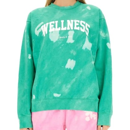 Sporty And Rich - Relaxed Fit Tie-Dye Sweatshirt - Größe S - grün Sporty And Rich - Relaxed Fit Tie-Dye Sweatshirt - Größe S - grün