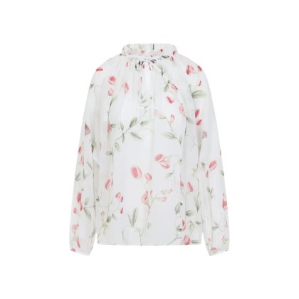 Giambattista Valli - Sheer Floral Print Silk Shirt - Größe 42 - beige Giambattista Valli - Sheer Floral Print Silk Shirt - Größe 42 - beige