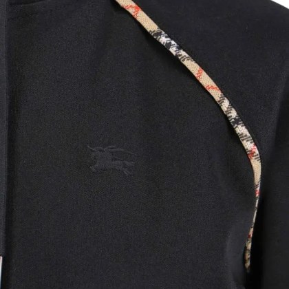 Burberry - Black Cotton Blend Hoodie - Größe S - schwarz – Bild 2