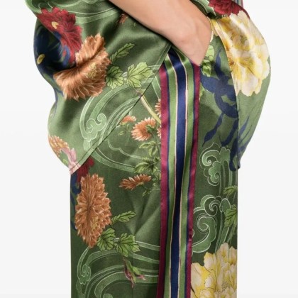 Alemais - Wide Leg Floral Print Silk Avery Trousers - Größe 10 - grün – Bild 3