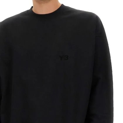 Y-3 - Loose-Fitting Long-Sleeve Cotton-Polyester Jersey - Größe L - schwarz