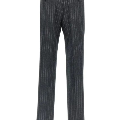 Tagliatore - Pinstripe Virgin Wool Suit Ensemble - Größe 52 - grau – Bild 3