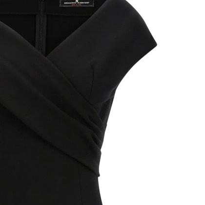 Ermanno Scervino - Midi Dress With Crossover Front - Größe 40 - schwarz – Bild 3