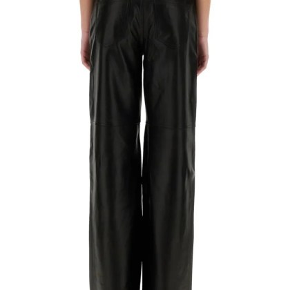 Michael Kors - Wide-Leg Black Lamb Leather Pants - Größe 4 - schwarz – Bild 3