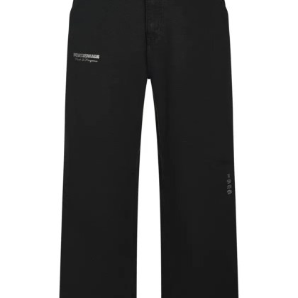 Carhartt Wip - Relaxed Fit Black Organic Cotton Trousers With Emb - Größe L - schwarz Carhartt Wip - Relaxed Fit Black Organic Cotton Trousers With Emb - Größe L - schwarz