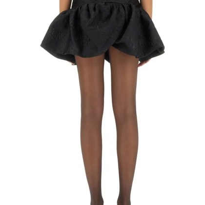 Rotate - High-Waisted Mini Skirt In Textured Jacquard - Größe 38 - schwarz – Bild 3