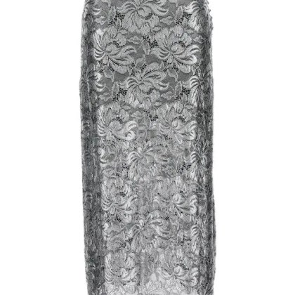 Paco Rabanne - Lacquered Transparent Lace Maxi Skirt - Größe 38 - silberfarben Paco Rabanne - Lacquered Transparent Lace Maxi Skirt - Größe 38 - silberfarben