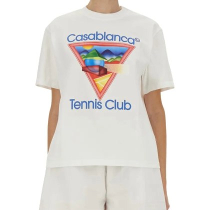 Casablanca - Comfort-Focused Regular Fit T-Shirt With Graphic D - Größe L - white Casablanca - Comfort-Focused Regular Fit T-Shirt With Graphic D - Größe L - white