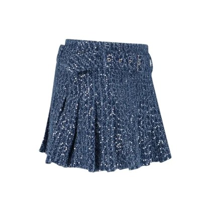 CHARLES JEFFREY LOVER BOY - Pleated Mini Skirt With Shimmering Sequins - Größe S - blau – Bild 4