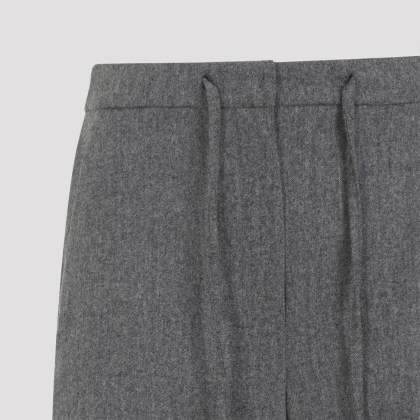 Max Mara - Cropped Wide-Leg Pants In Textured Grey Fabric - Größe 42 - grau