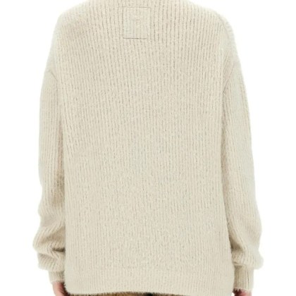 Uma Wang - Ribbed Knit Cardigan With Plush Texture And Zipper - Größe XS - weiß – Bild 3