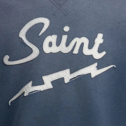 Saint Mxxxxxx - Relaxed Fit Cotton Sweatshirt - Größe M - blau – Bild 3