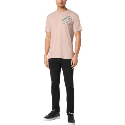 Philipp Plein - T-Shirt The Course Mit Schmucksteinen - Größe XXL - beige