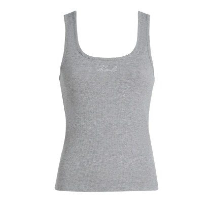 Karl Lagerfeld - Signature-Lounge-Tanktop - Größe XS - grau Karl Lagerfeld - Signature-Lounge-Tanktop - Größe XS - grau