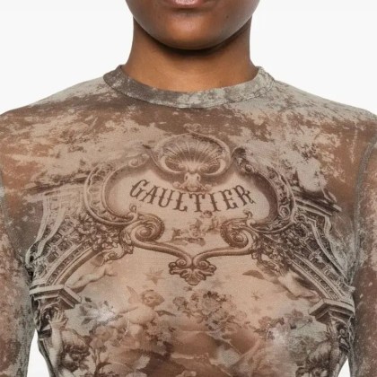 Jean Paul Gaultier - Mèdaillon Long Dress - Größe M - beige – Bild 4