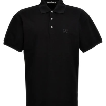 Palm Angels - %27Monogram%27 Polo Shirt - Größe S - schwarz Palm Angels - %27Monogram%27 Polo Shirt - Größe S - schwarz