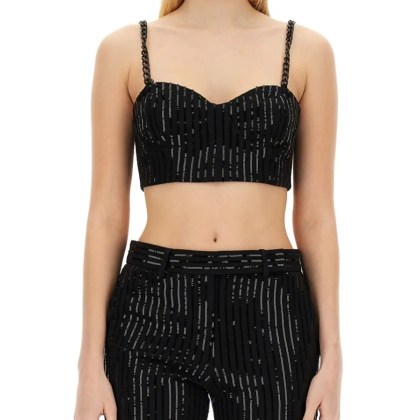 Michael Kors - Crepe Bustier Top - Größe 2 - schwarz Michael Kors - Crepe Bustier Top - Größe 2 - schwarz