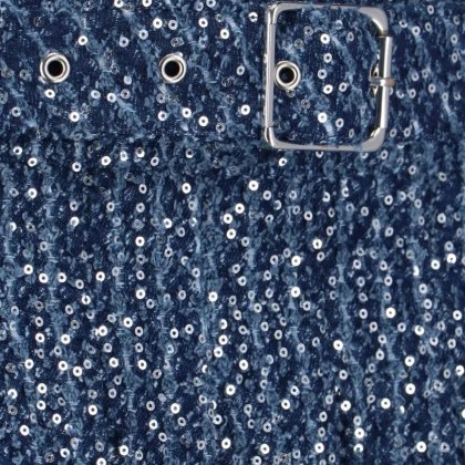 CHARLES JEFFREY LOVER BOY - Pleated Mini Skirt With Shimmering Sequins - Größe S - blau – Bild 3