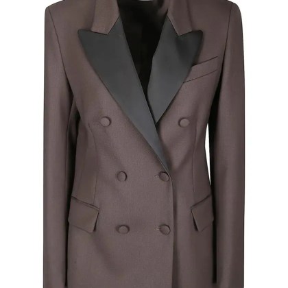 P.A.R.O.S.H. - Double-Breasted Gabardine Over Jacket With Satin C - Größe XS - braun P.A.R.O.S.H. - Double-Breasted Gabardine Over Jacket With Satin C - Größe XS - braun