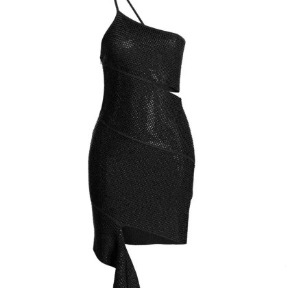 Andreadamo - Sequin One Shoulder Dress - Größe XS - schwarz Andreadamo - Sequin One Shoulder Dress - Größe XS - schwarz