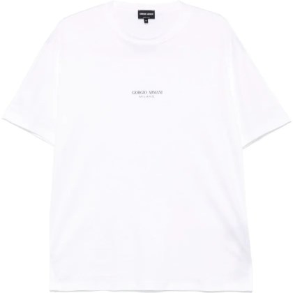 Giorgio Armani - Crew Neck T-Shirt With Logo - Größe 48 - white Giorgio Armani - Crew Neck T-Shirt With Logo - Größe 48 - white