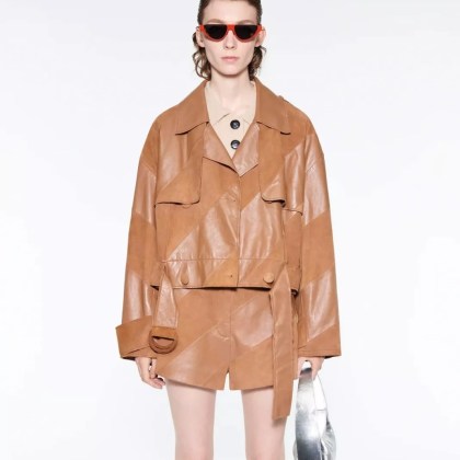 Stand Studio - STAND STUDIO Lederjacke mit Trenchcoatdetails - Größe 36 - multi Stand Studio - STAND STUDIO Lederjacke mit Trenchcoatdetails - Größe 36 - multi