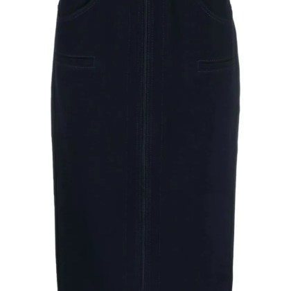 N°21 - Figure-Hugging Midi Skirt With Front Zipper - Größe 40 - blue N°21 - Figure-Hugging Midi Skirt With Front Zipper - Größe 40 - blue