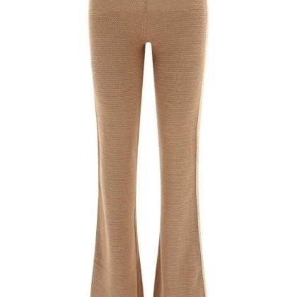 Palm Angels - "Logo Tape" Knitted Trousers - Größe S - beige Palm Angels - "Logo Tape" Knitted Trousers - Größe S - beige