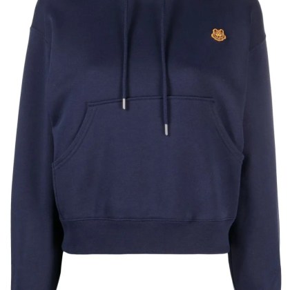 Kenzo - Relaxed-Fit Blue Hoodie With Embroidered Logo - Größe M - blue Kenzo - Relaxed-Fit Blue Hoodie With Embroidered Logo - Größe M - blue