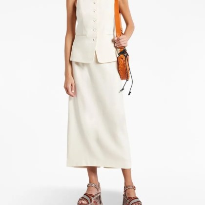 Staud - Midi-Length Tailored Skirt - Größe 2 - weiß – Bild 3