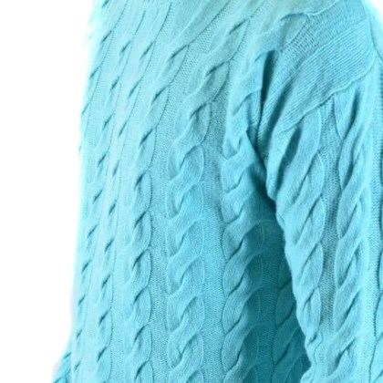 Laneus - Cable Knit Sweater In Sky Blue - Größe 50 - blau – Bild 3